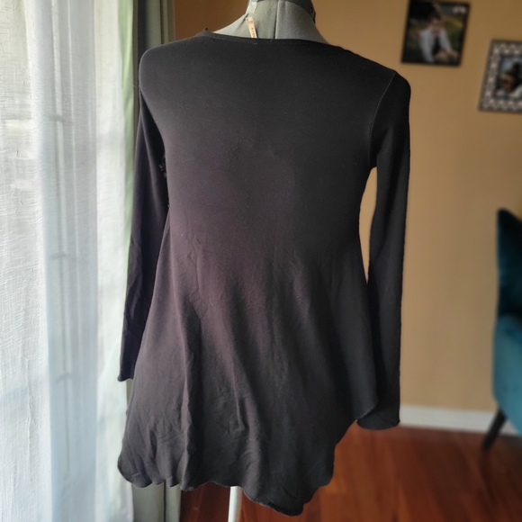 Pete Black Mesh Overlay Women's Long Sleeve Top Size XS - Picture 3 of 4